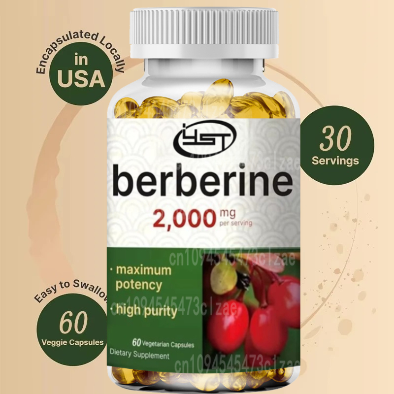 Berberine Hcl Capsule - Suplemen Berberine | 60 Kapsul Vegetarian,