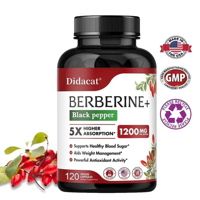Berberine Hcl Capsule - Berberine suplemen HCl-untuk metabolisme & kolesterol,