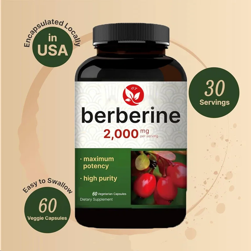 Berberine Hcl Capsule - Suplemen Berberine 60 Kapsul Vegetarian, 97%