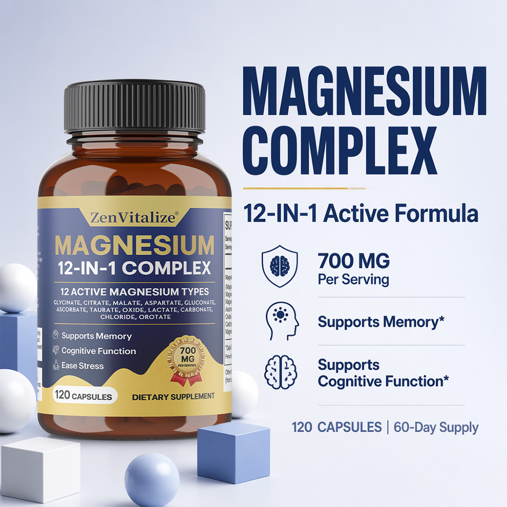 Kompleks Magnesium 12 dalam 1  - Magnesium Glycinate Capsule ulasan dan harga