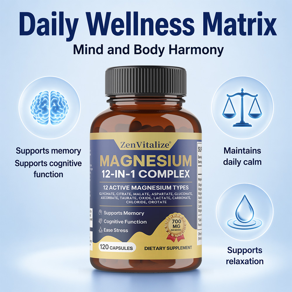 Kompleks Magnesium 12 dalam 1  - Magnesium Glycinate Capsule ulasan dan harga