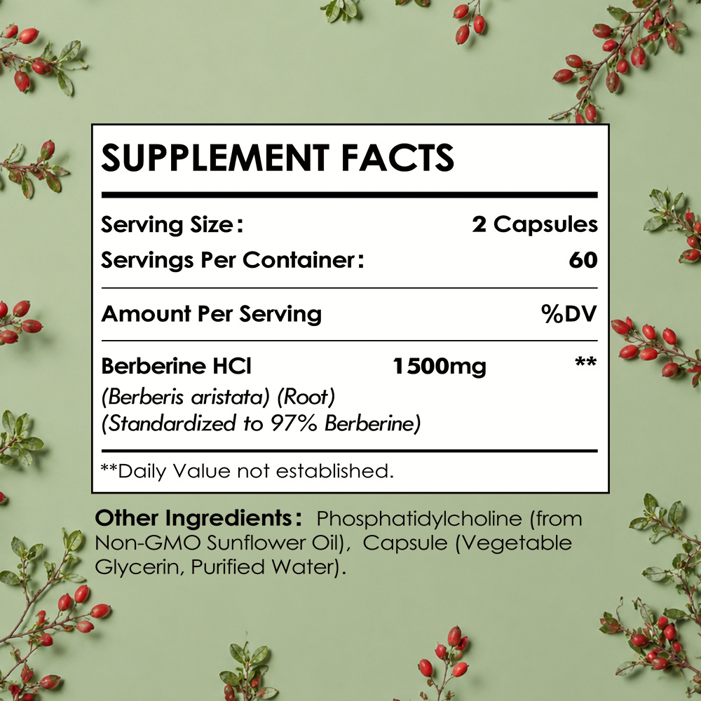 Liposomal Berberine HCL - 1500 - Berberine Hcl Capsule ulasan dan harga