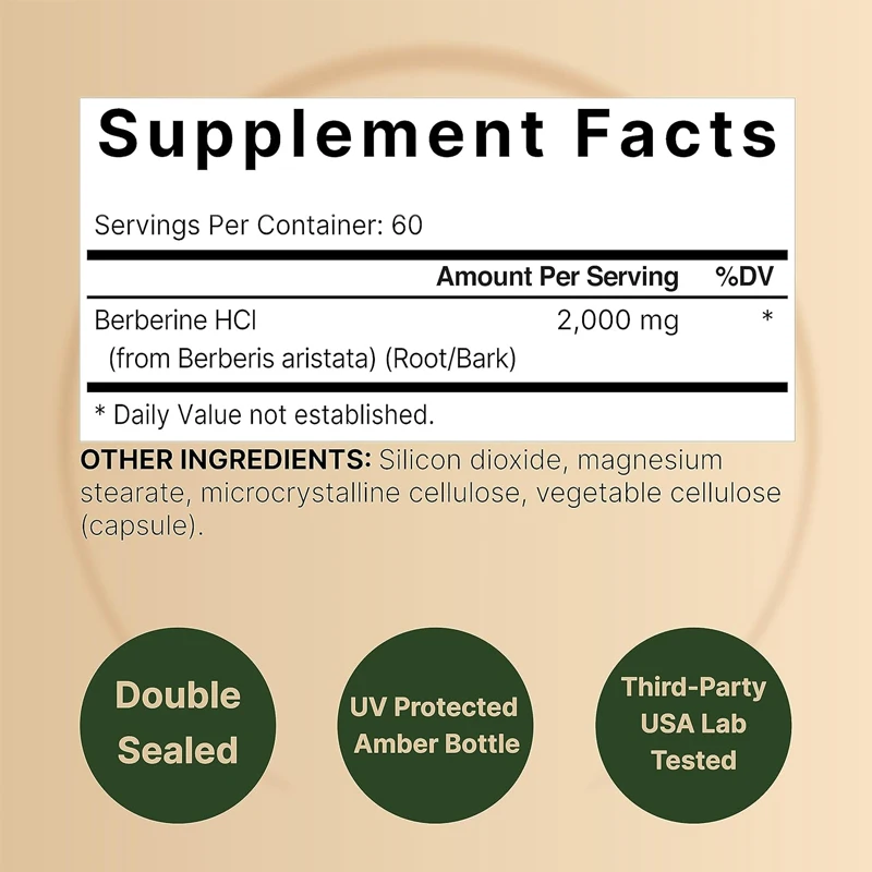 Suplemen Berberine |   60 Kaps - Berberine Hcl Capsule ulasan dan harga