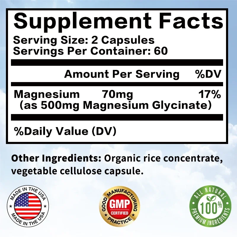 Magnesium Glycinate 500mg - Su - Magnesium Glycinate Capsule ulasan dan harga