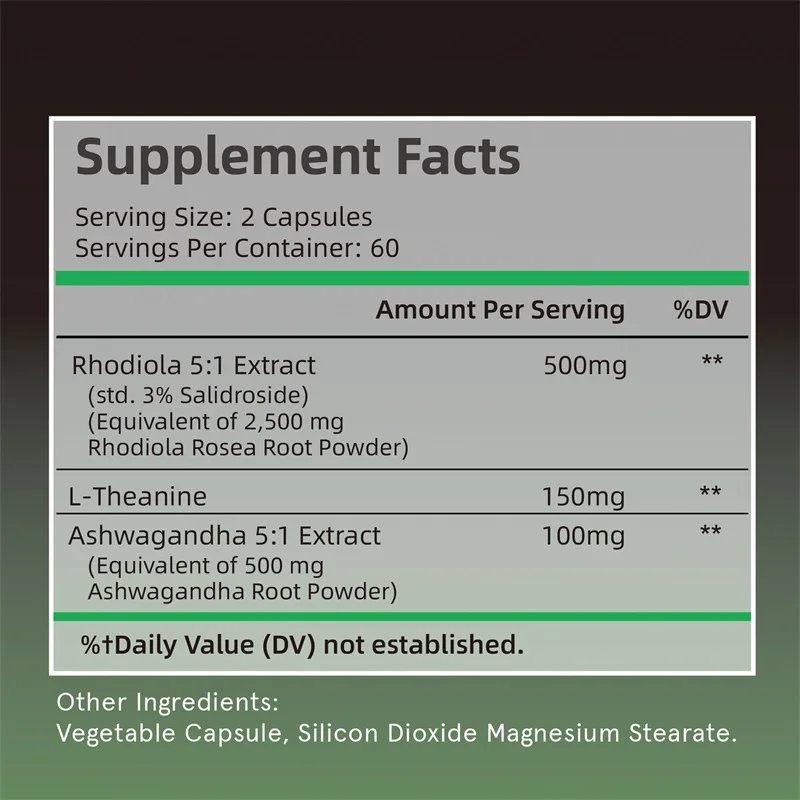 Suplemen Rhodiola Rosea Max -  - Ashwagandha Extract Root ulasan dan harga