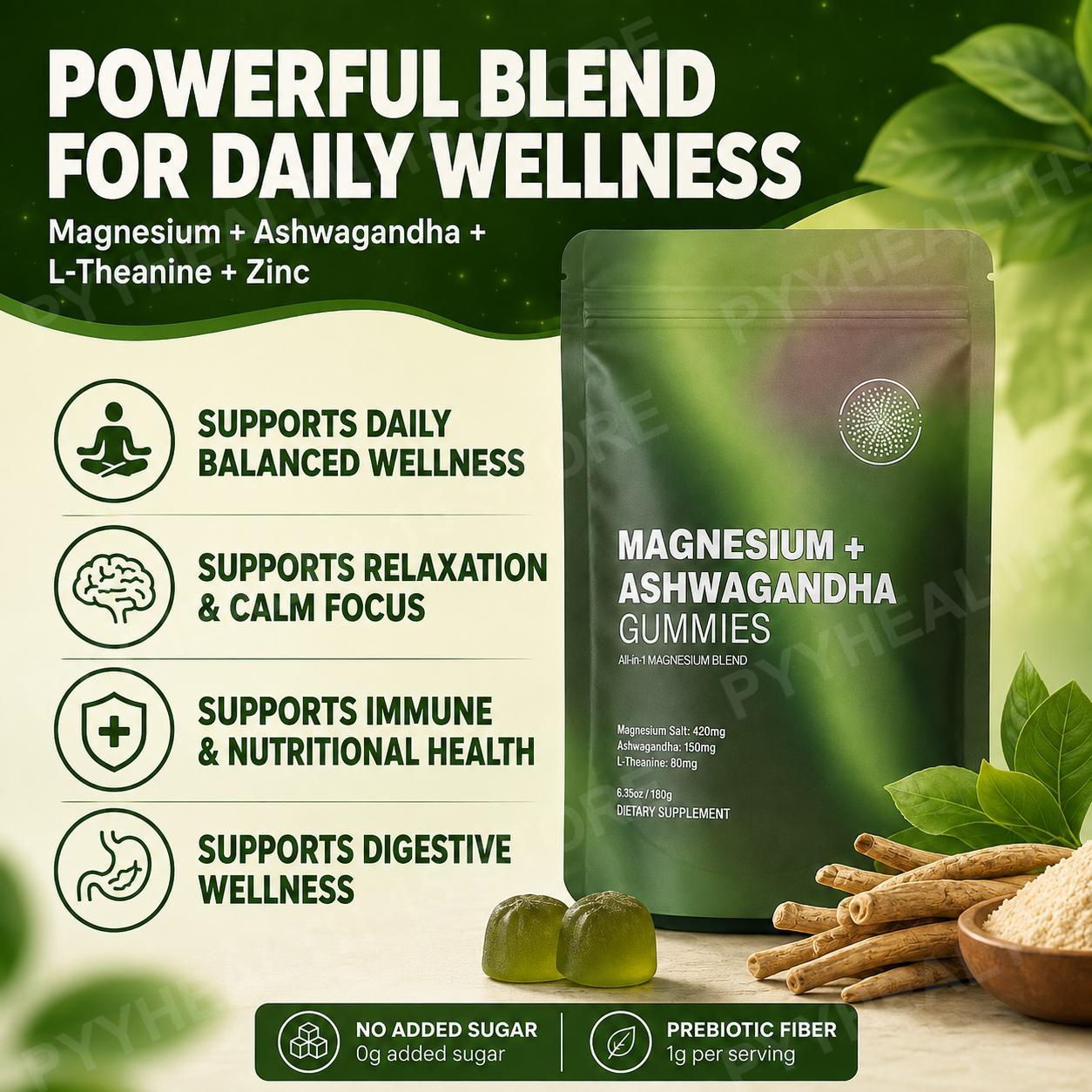 Permen Karet Magnesium + Ashwa - Ashwagandha Extract Root ulasan dan harga